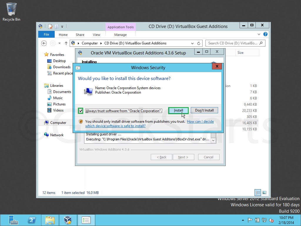 How To Install Guest Additions In Windows - GeekStartS
